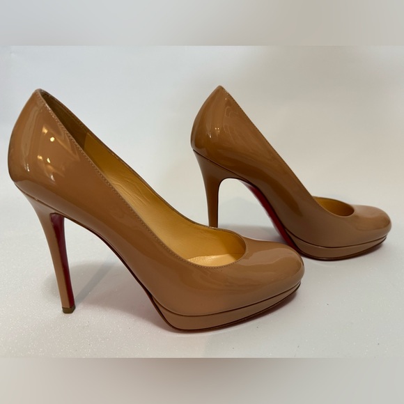 $795 Christian Louboutin Beige Nude “New Simple” Heel Pumps Shoes 35.5 - Picture 9 of 13